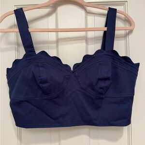 Corey Lynn Calter Midnight Blue Scalloped Bralette
